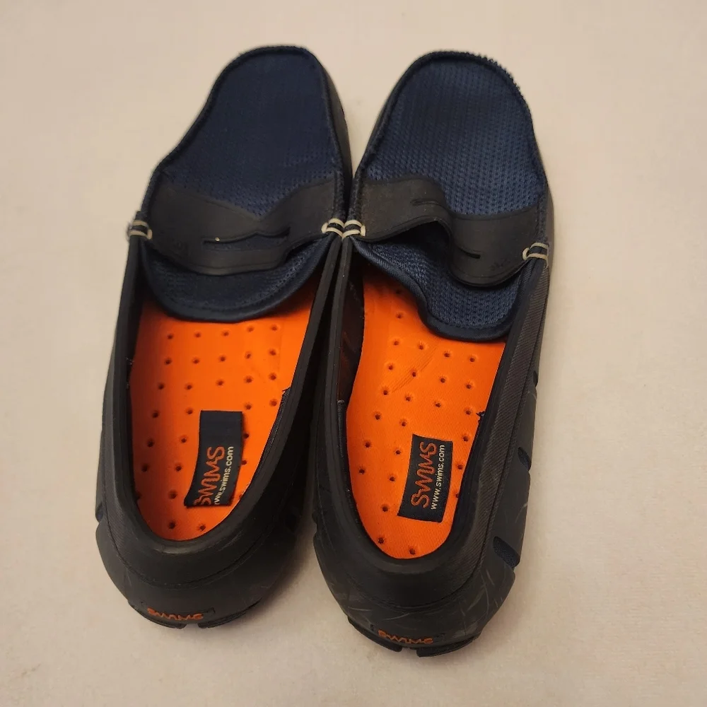 Swims Navy Blue Penny Loafers - Picture 3 of 10